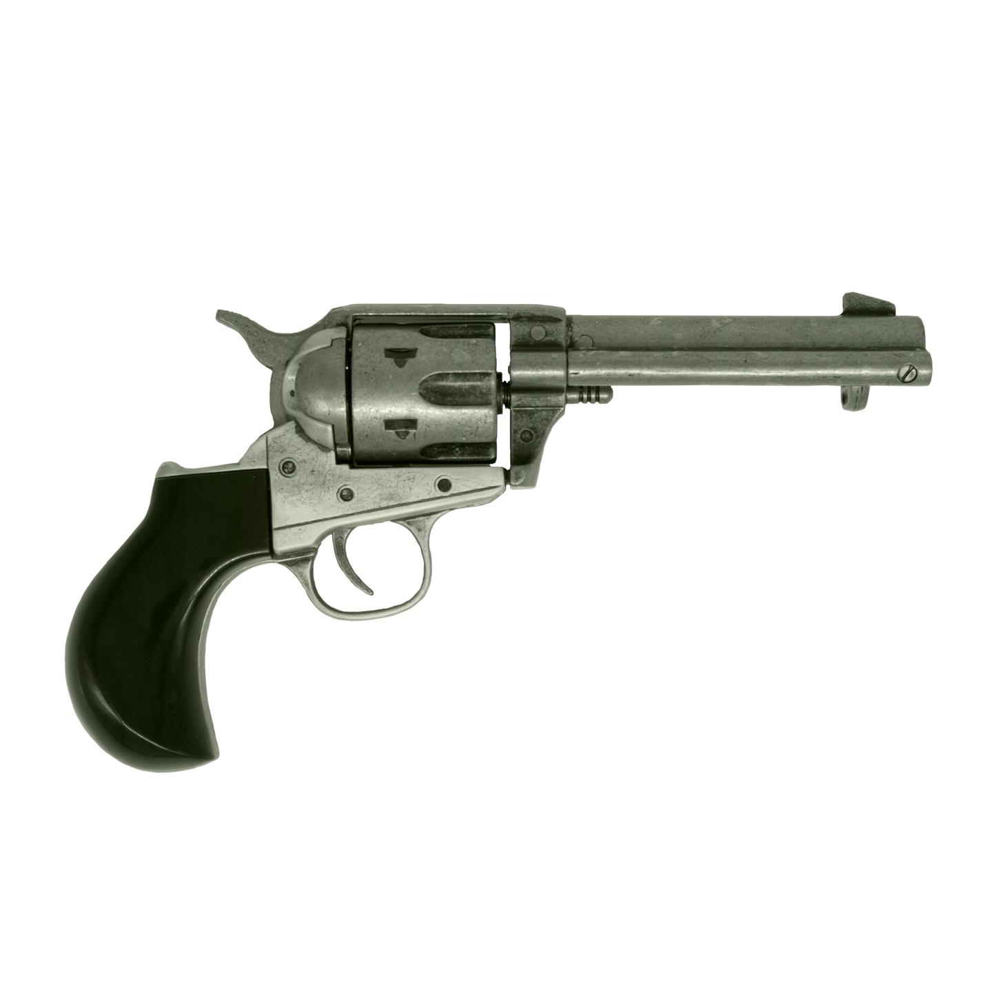 Right hand side of thunderer, antique finish with black birdshead grip.