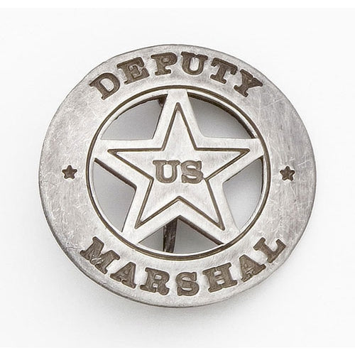Old West Circular Silver Deputy Marshall&#039;s Badge