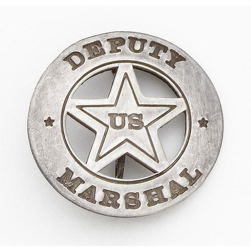 Old West Circular Silver Deputy Marshall's Badge