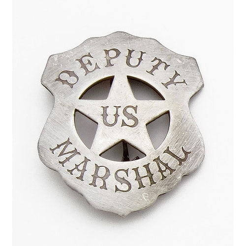 Old West Silver U.S. Deputy Marshall's Shield Badge