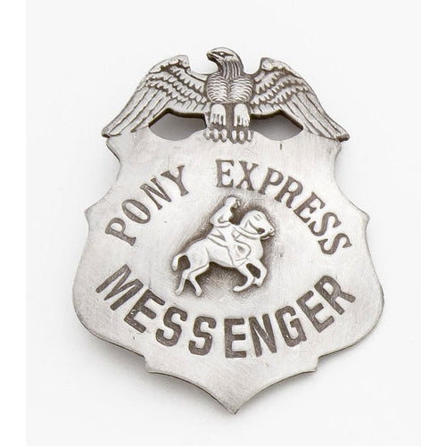 Old West Silver Pony Express Badge