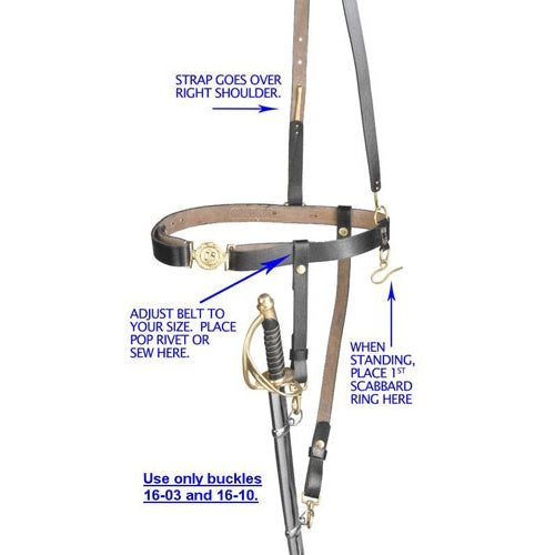 Civil War Sword Belt with Strap