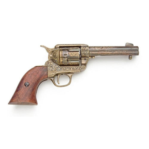 Old West Replica Fast Draw Gold Engraved Revolver Non-Firing Gun