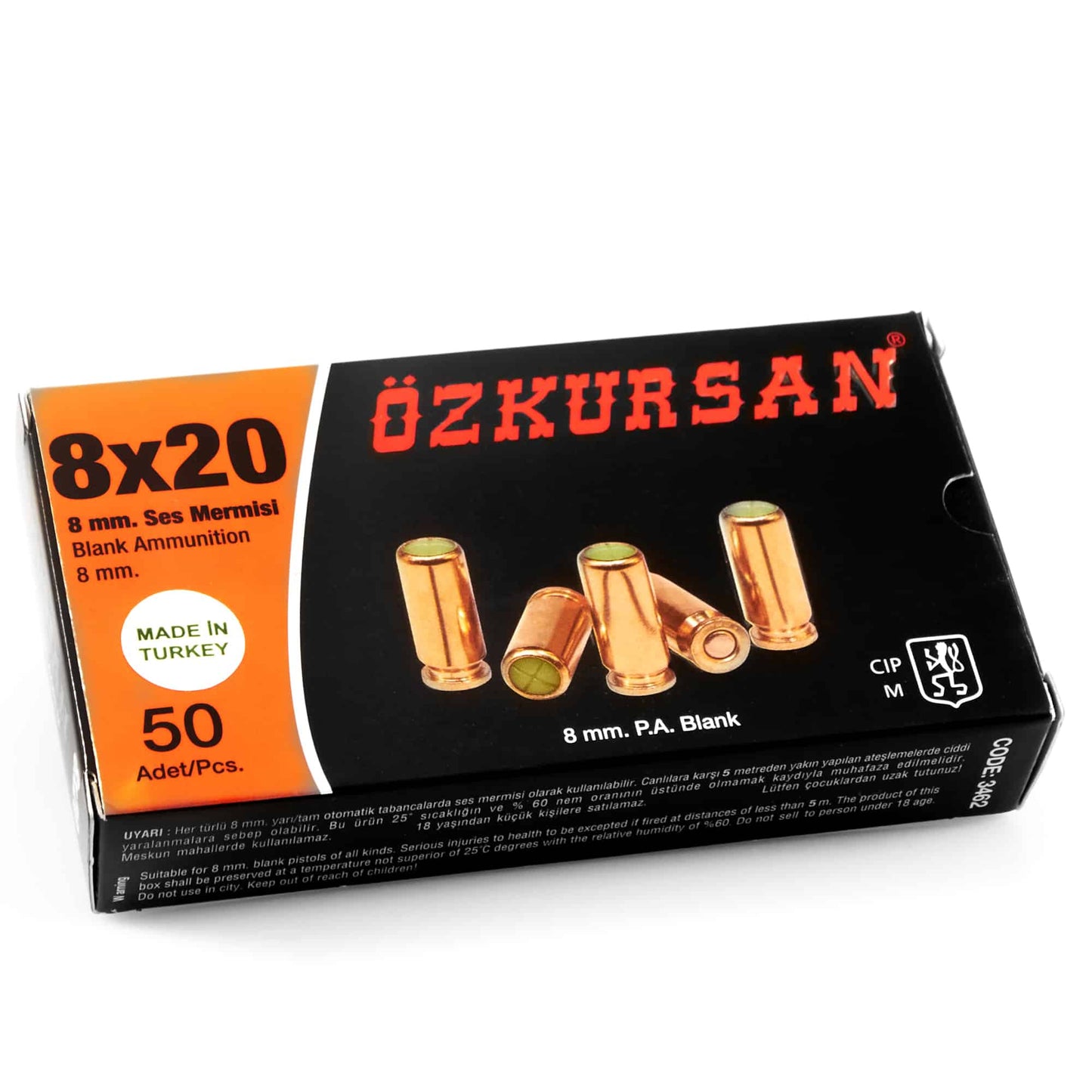 8MM Extra Loud Blank Gun Ammunition 50 Pack