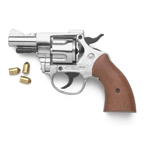 Olympic 9mm Blank Firing Revolver- Nickel Finish