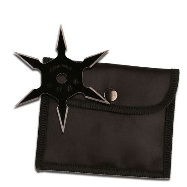 6 Point 4 Inch Diameter Black Stainless Steel Throwing Star