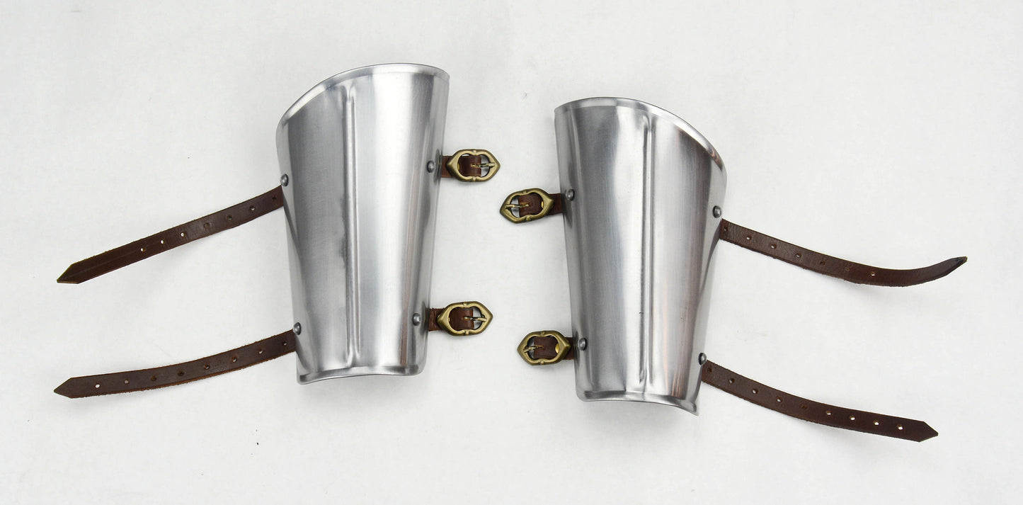 Ridged Steel Bracers - 18 Gauge Steel