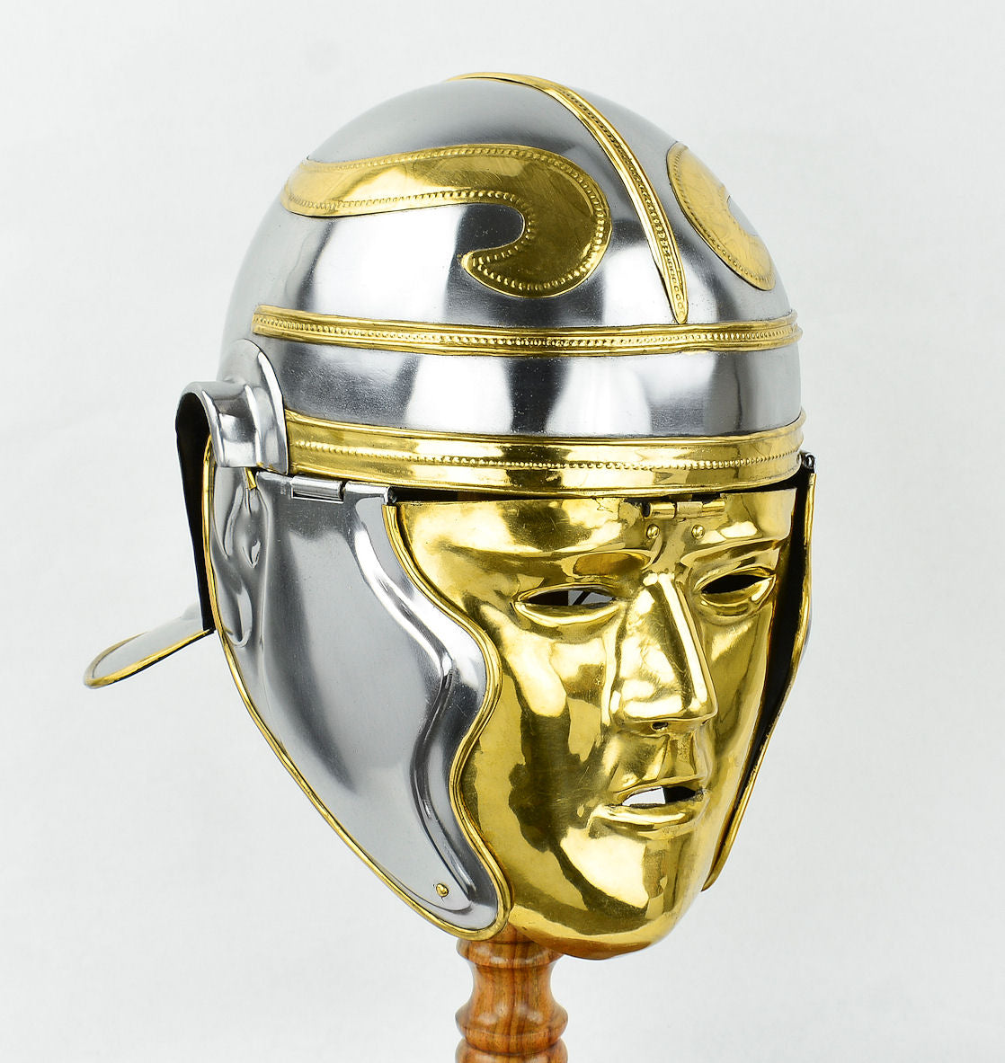Roman Cavalry Helmet with Brass Mask - 18 Gauge