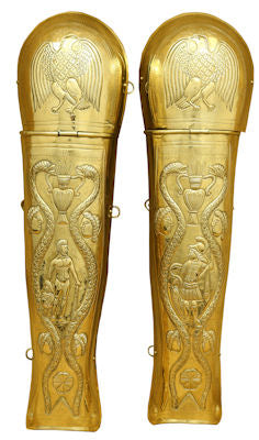 Embossed Brass Praetorian Guard Greaves