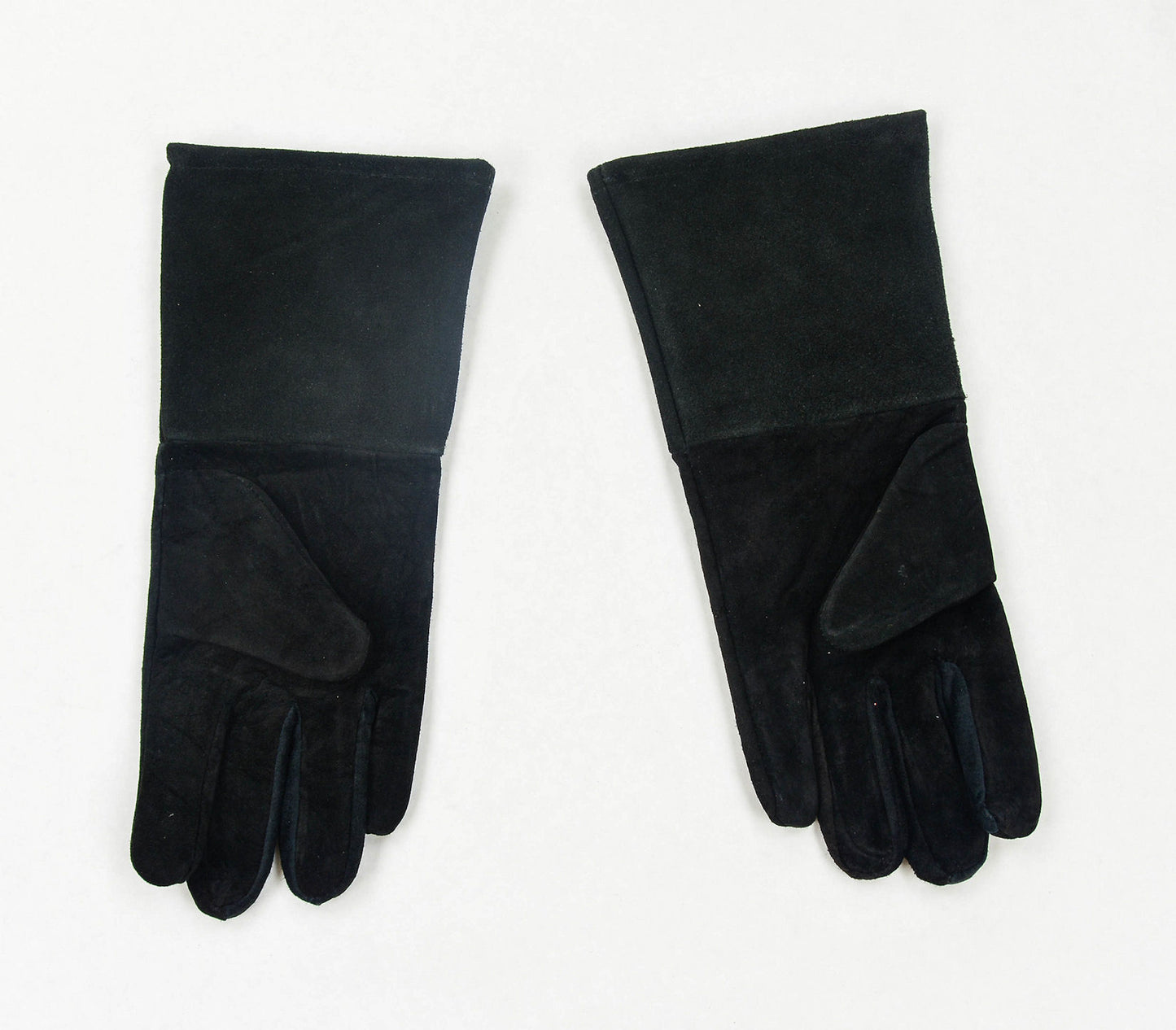 Black Suede Leather Gauntlets - Longer Cuff