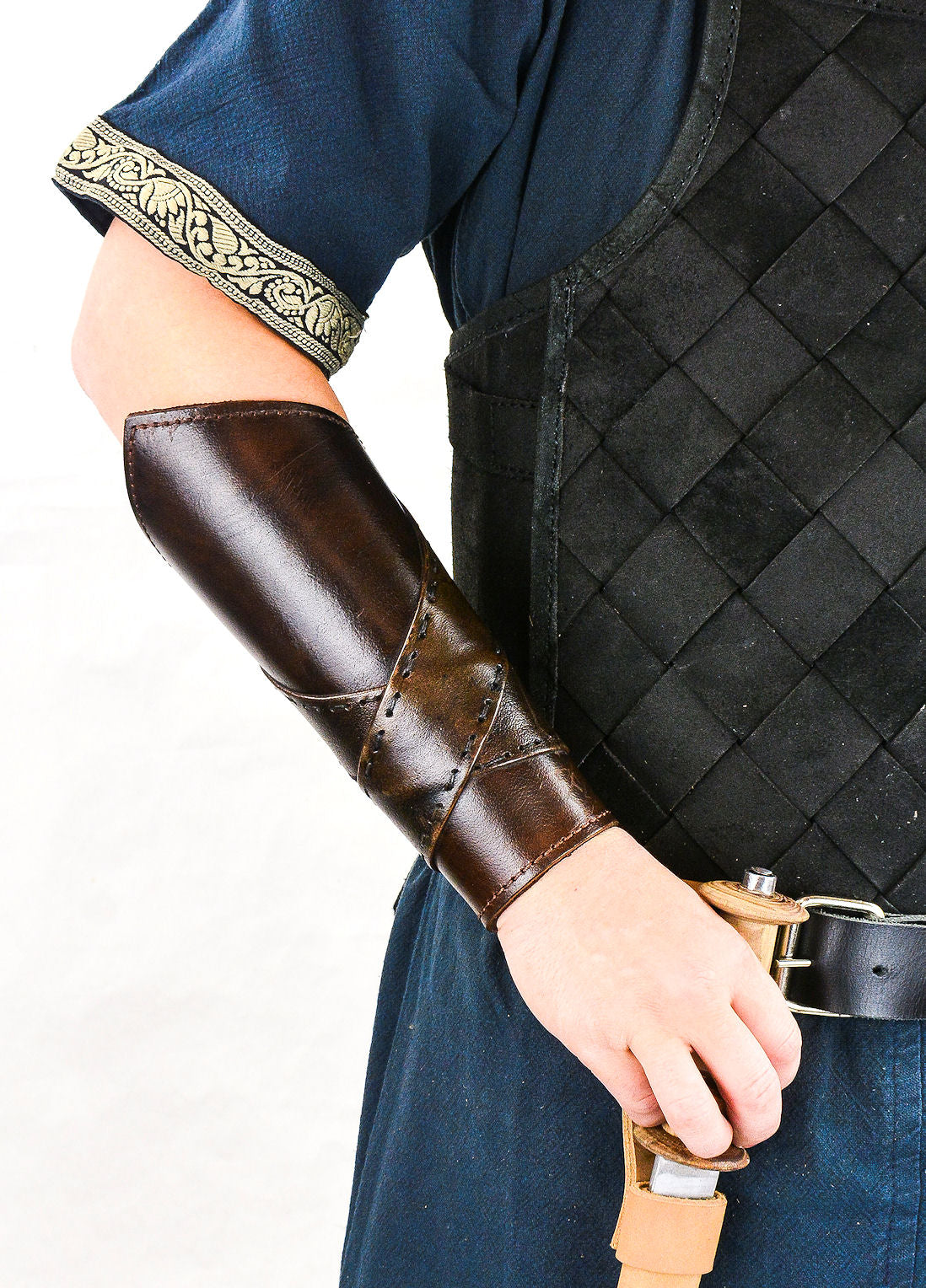 Padded Leather Bracers with Banding