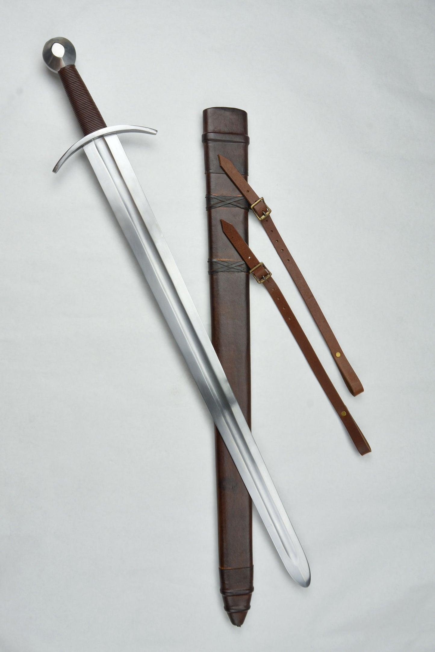 Knightly Arming Sword with adjustable hanging scabbard - Stage Combat Version