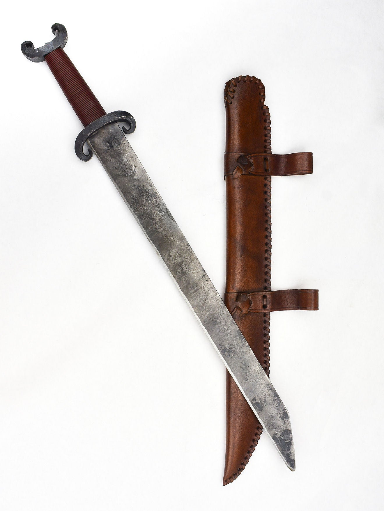 Viking Forged Long Seax with Type G Hilt