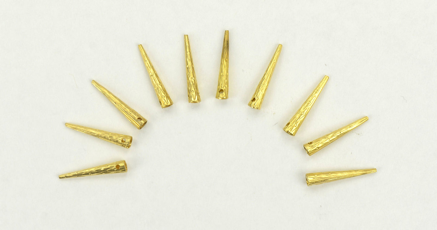 Embellished Brass Aiglets - Set of 10