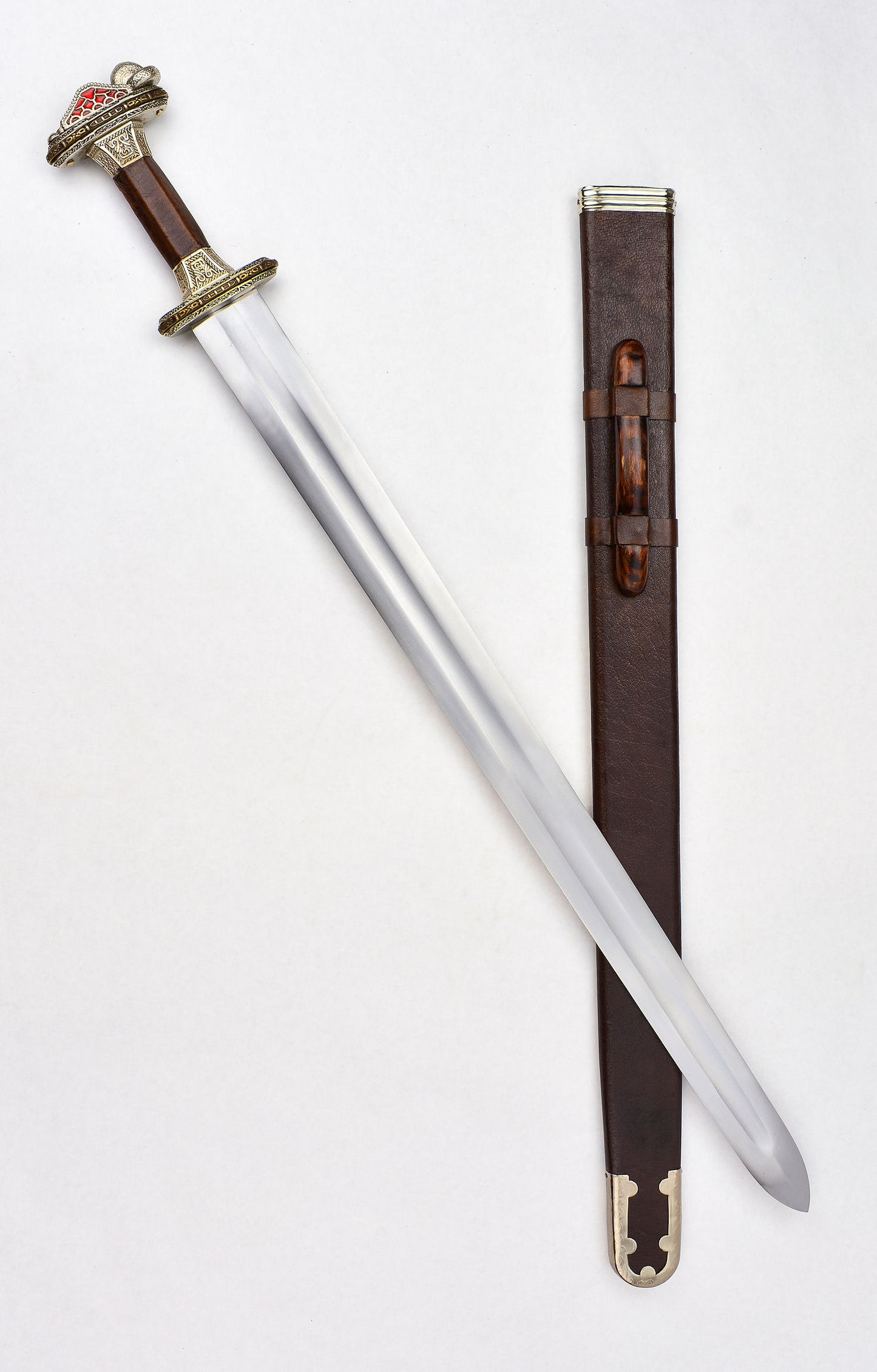 Scandinavian Vendel Chieftain's Sword - Tin Plated with Brass Hilt Accents