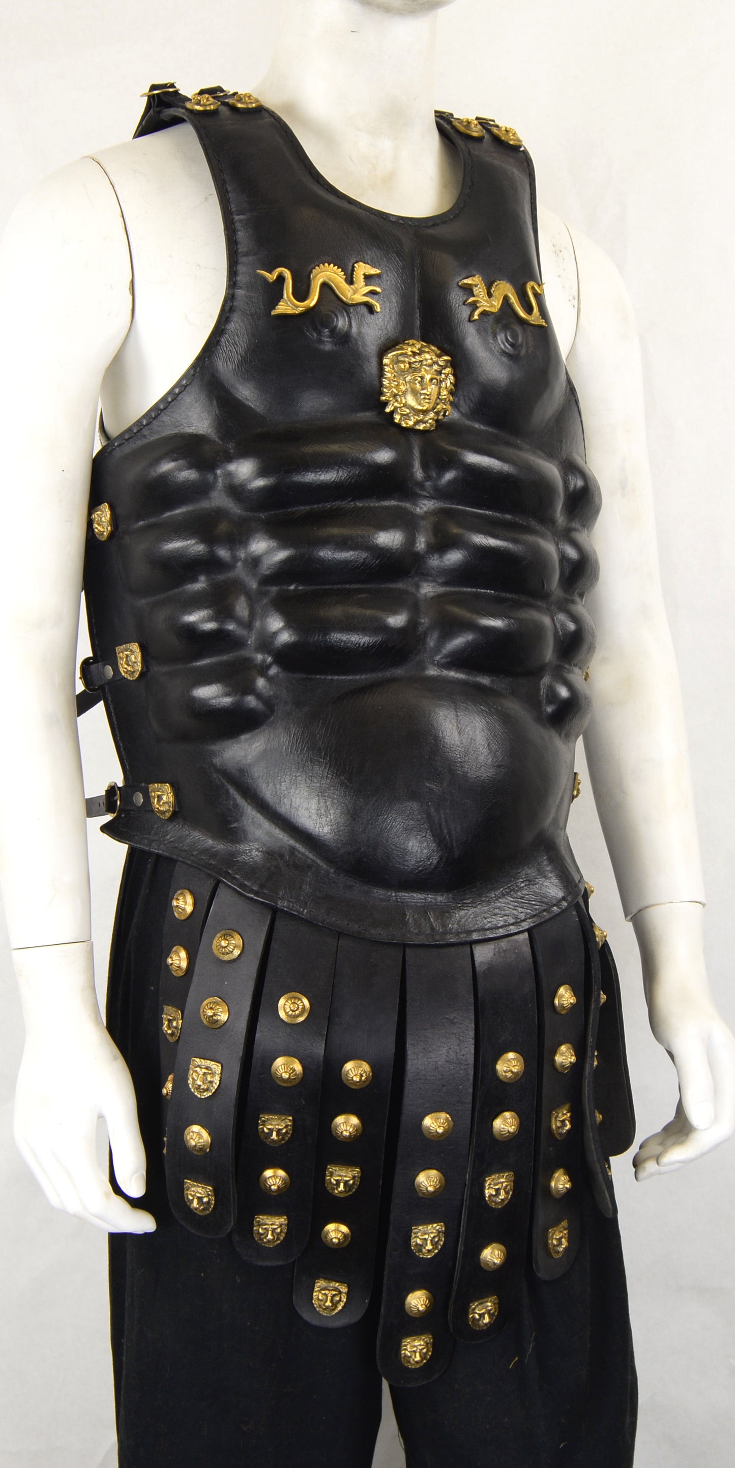 Leather Muscle Armor with Studded Tassets