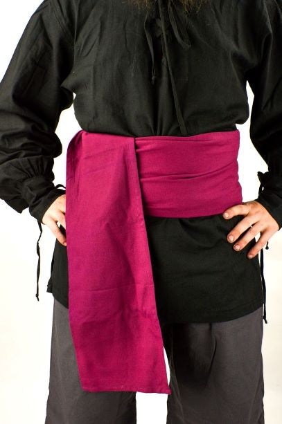 Cotton Canvas Pirate Sash - Burgundy