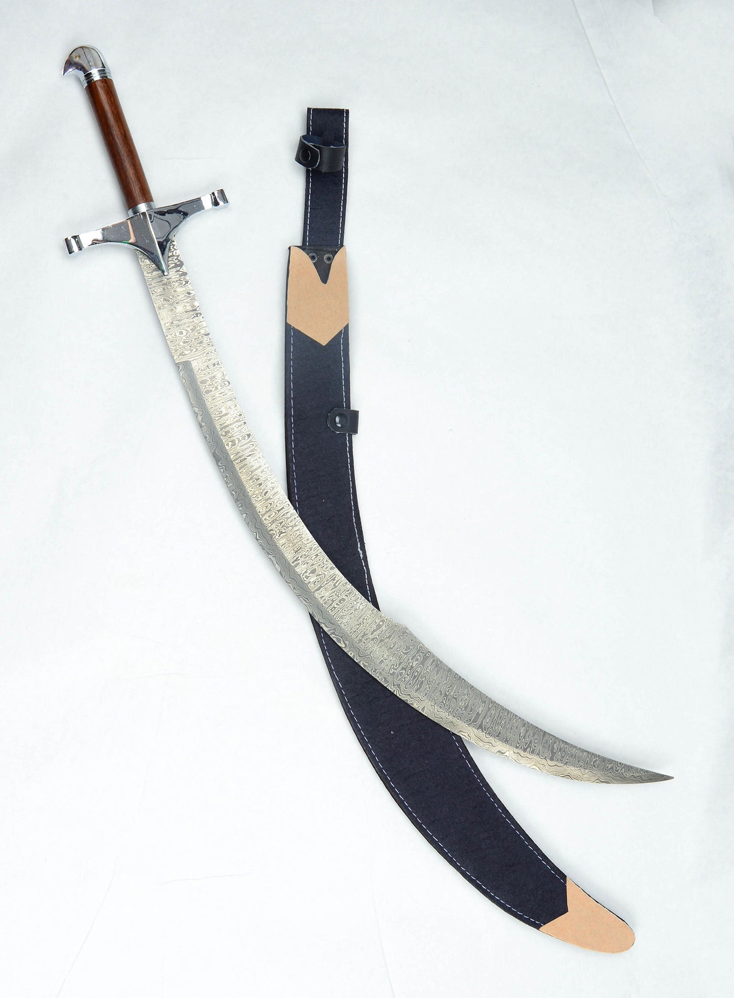 Baladay Scimitar - Damascus with Steel Hilt