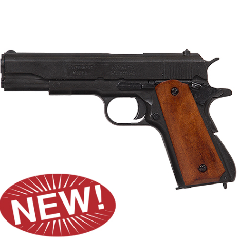 M1911A1 Black Finish Dark Wood Grips Government Automatic Pistol Non-Firing Gun