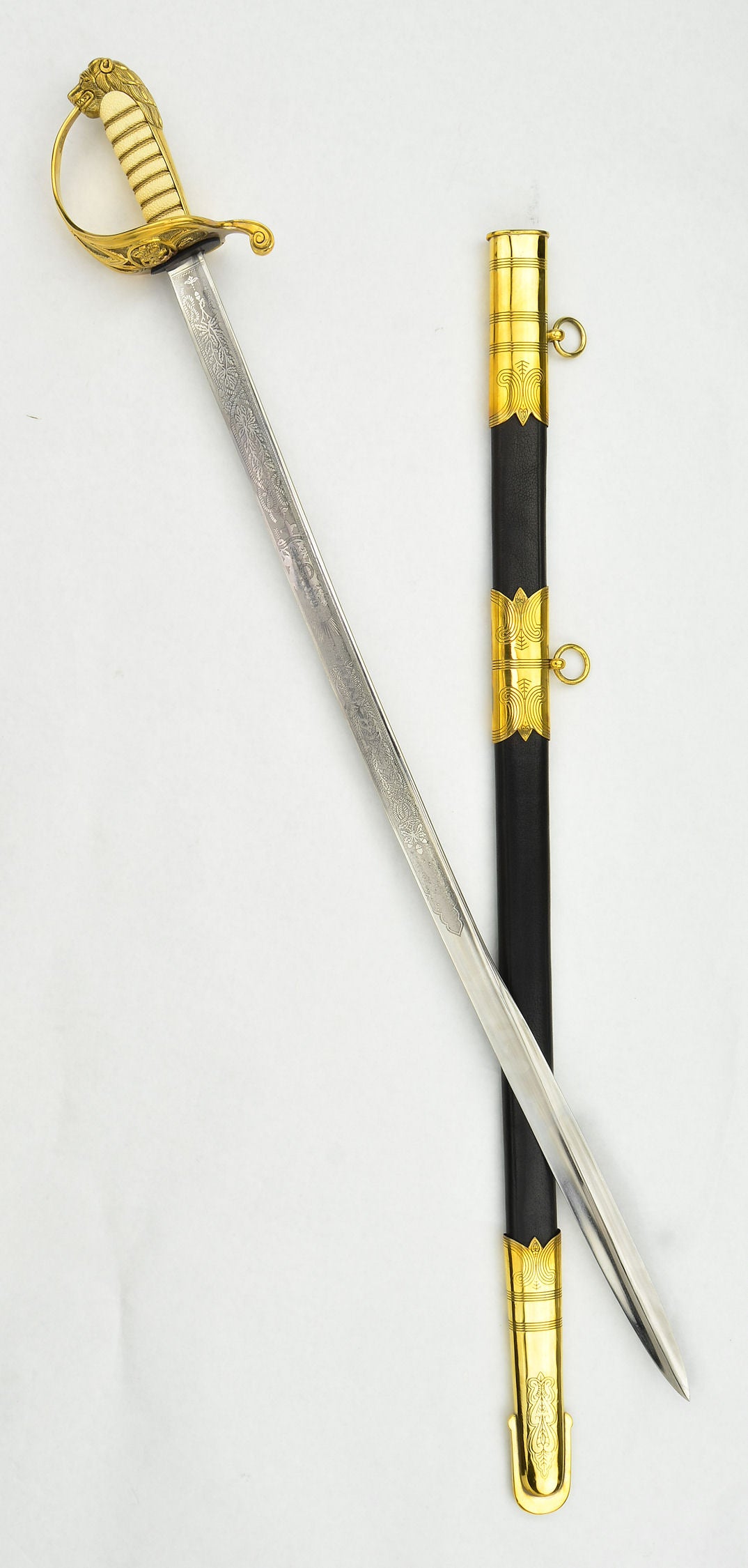 British Royal Navy Dress Saber with Pipe-Back Blade