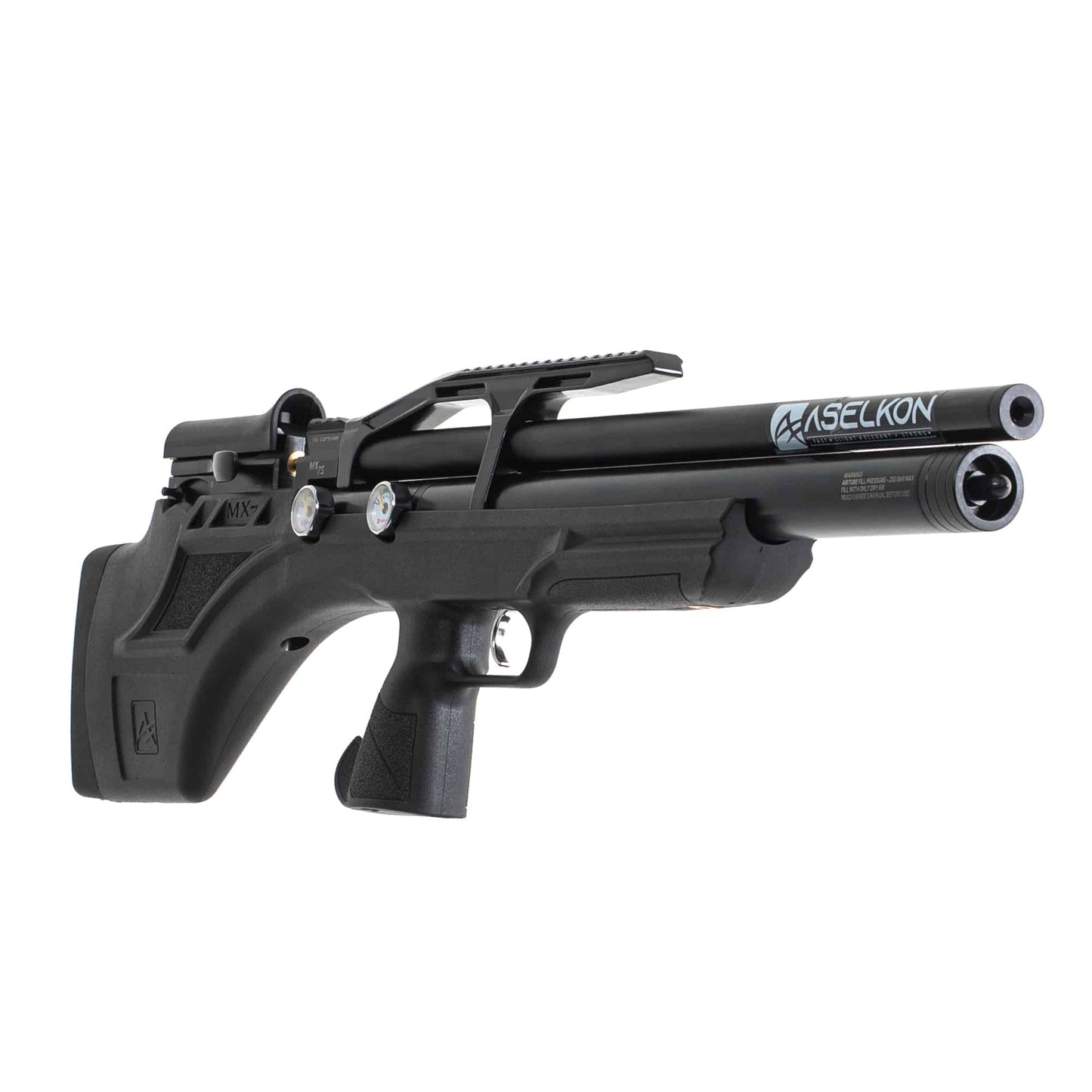Aselkon MX7S .22 Caliber PCP Air Rifle with black synthetic stock