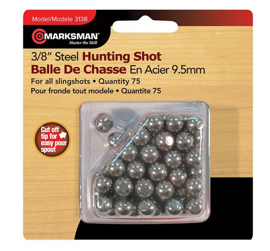 Marksman 3/8" Steel Hunting Shot Slingshot Ammo, 75 count