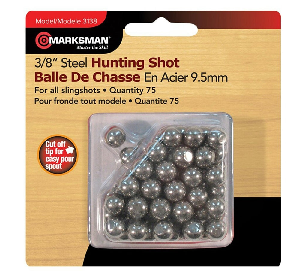 Marksman 3/8" Steel Hunting Shot Slingshot Ammo, 75 count