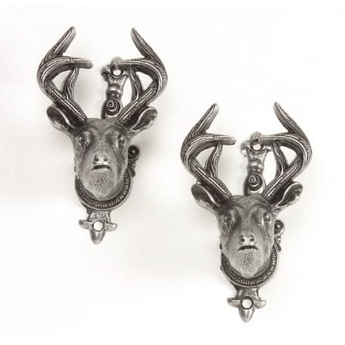 Old West Gray Finish Deer Head Gun Hangers