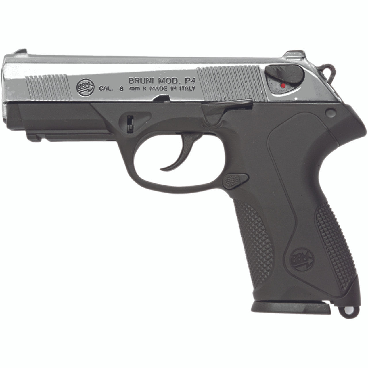 P4 Automatic Blank Firing Pistol- Nickel Finish 8mm