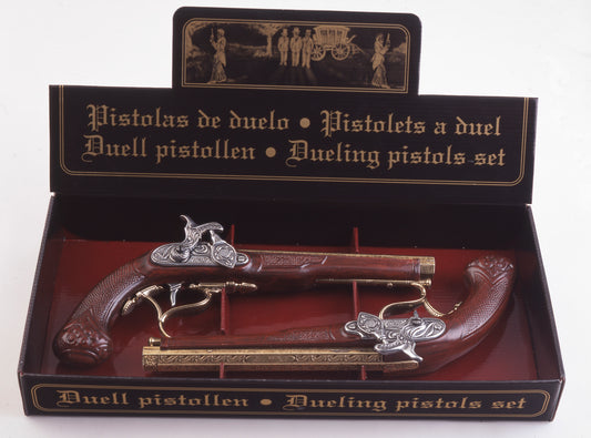 Set of two dueling pistols in carboard display box