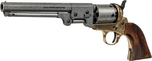 Antiqued Grey and Brass Replica Non-Firing Model 1851 Navy Revolver