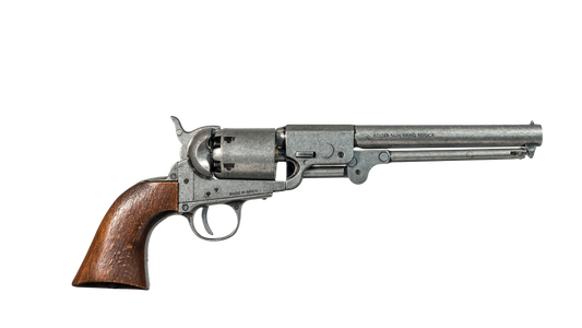 Right hand side of wood handled Grey Replica Non-Firing Model 1862 Confederate Navy Revolver