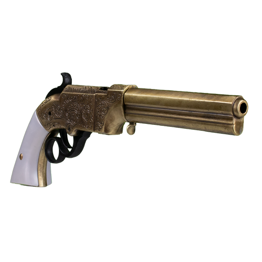 Volcanic pistol with faux pear grips and brass finish