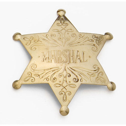 Old West Brass Marshal&#039;s Badge