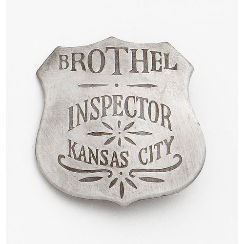 Old West Silver Kansas City Brothel Inspector's Badge
