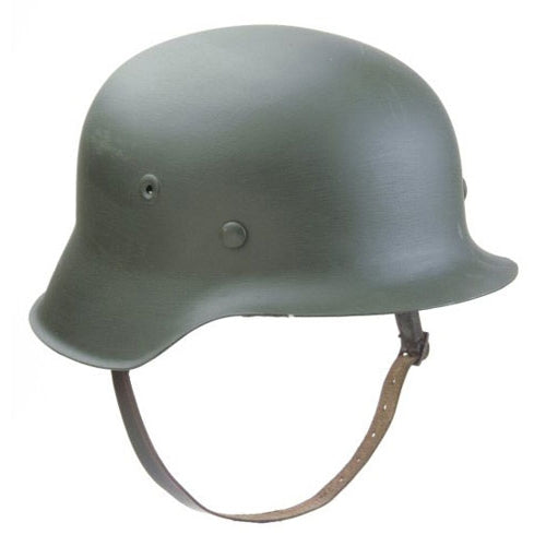 WWII German M35 Rolled Rim Helmet side view