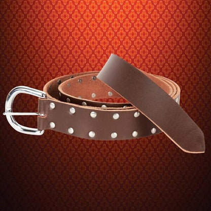 Studded Brown Leather Belt