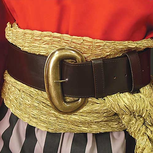 Wide Pirate Belt over gold fabric