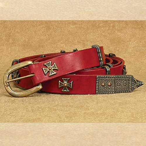Medieval Thin Long Belt Red