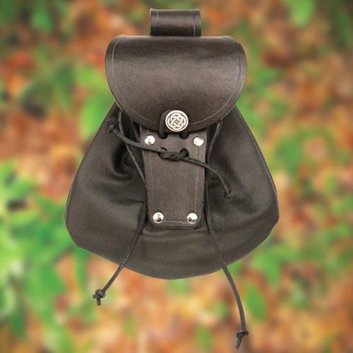 Black Leather Button Sporran
