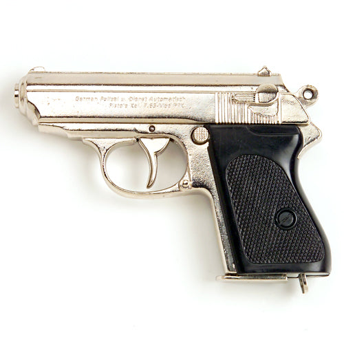 Replica Bond Nickel Finish Semi Automatic Pistol Non-Firing Gun