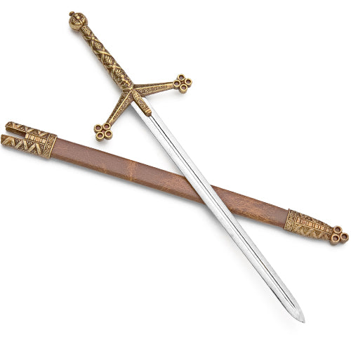 Medieval Claymore Sword Letter Opener with Scabbard