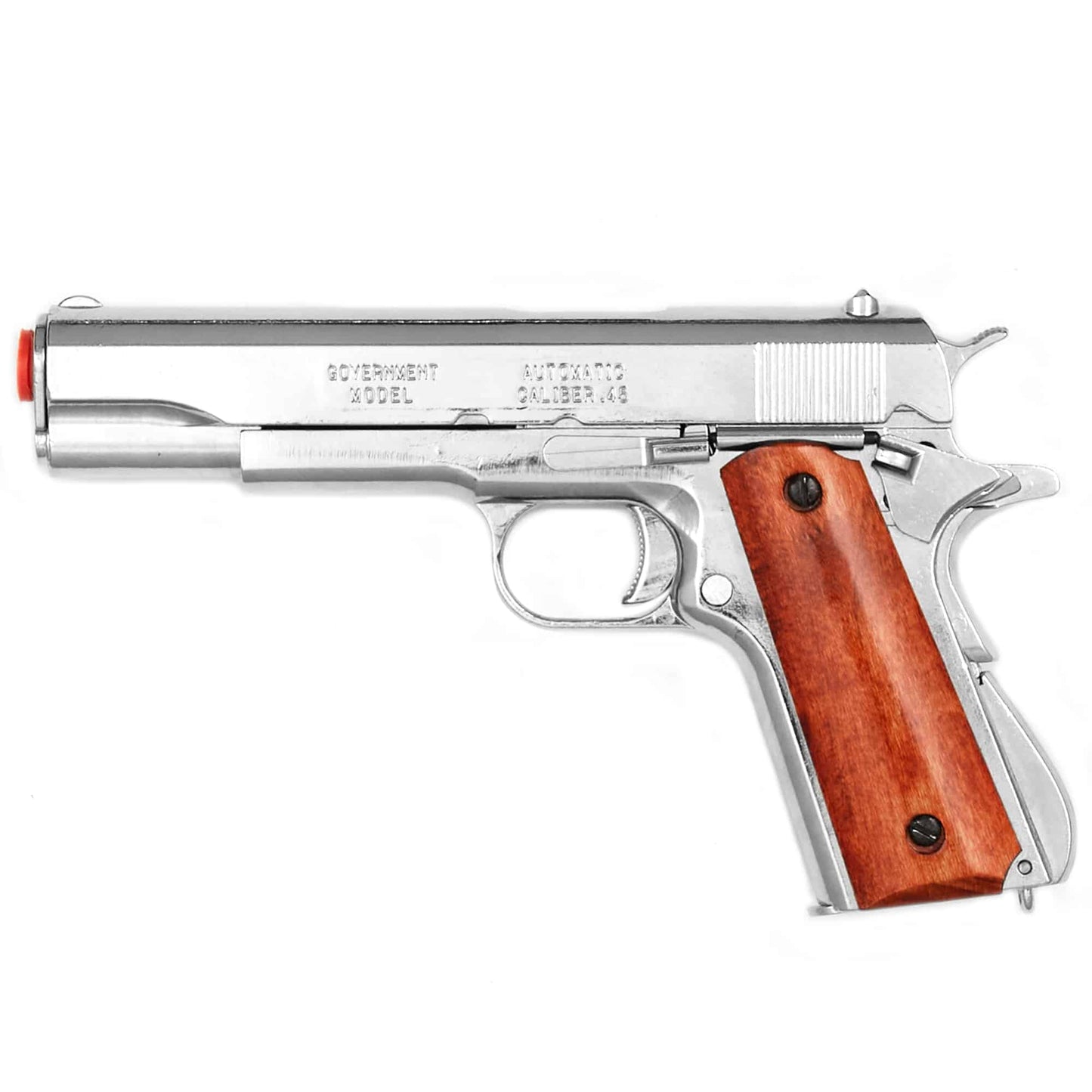 M1911A1 Nickel Finish Wood Gripped Government Automatic Pistol Non-Firing Gun