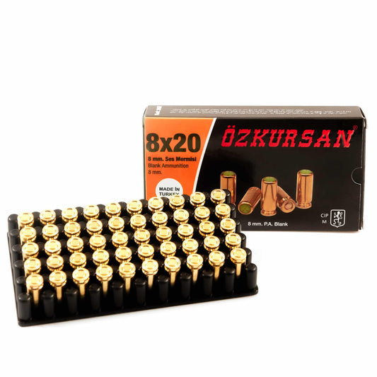 8MM Extra Loud Blank Gun Ammunition 50 Pack