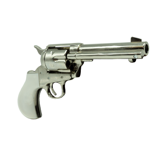 Nickel and Pearl Non-Firing Replica Pre-1896 Thunderer Revolver right side view