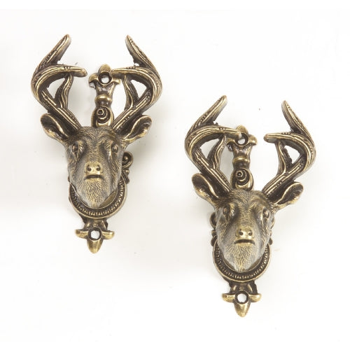 Old West Brass Finish Deer Head Gun Hangers