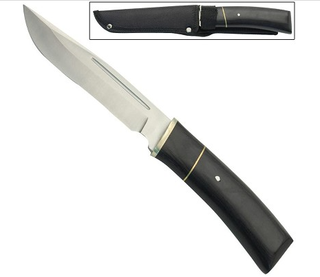 Outdoor Dark Ash Wilderness Hunting Fixed Blade Steel Blade Camping Knife