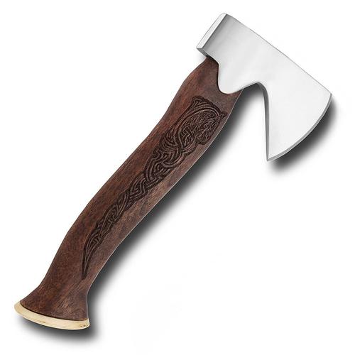 Viking Thane Axe with etched wood handle