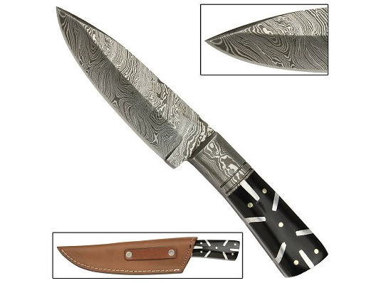 Outdoor Full Tang Hand Forged Damascus Steel Full Tang Tribal Hunting Knife