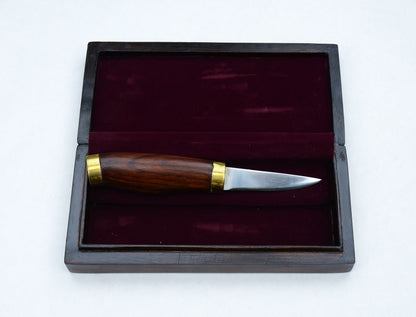 Utility Knife with Carved Wooden Box